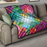 Hawaiian Aloha Flower Print Quilt