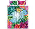 Hawaiian Aloha Flower Print Quilt Bed Set
