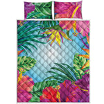 Hawaiian Aloha Flower Print Quilt Bed Set