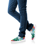 Hawaiian Aloha Flower Print White Slip On Shoes