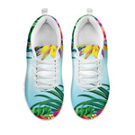 Hawaiian Aloha Flower Print White Sneakers