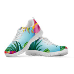 Hawaiian Aloha Flower Print White Sneakers