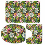 Hawaiian Aloha Tropical Pattern Print 3 Piece Bath Mat Set