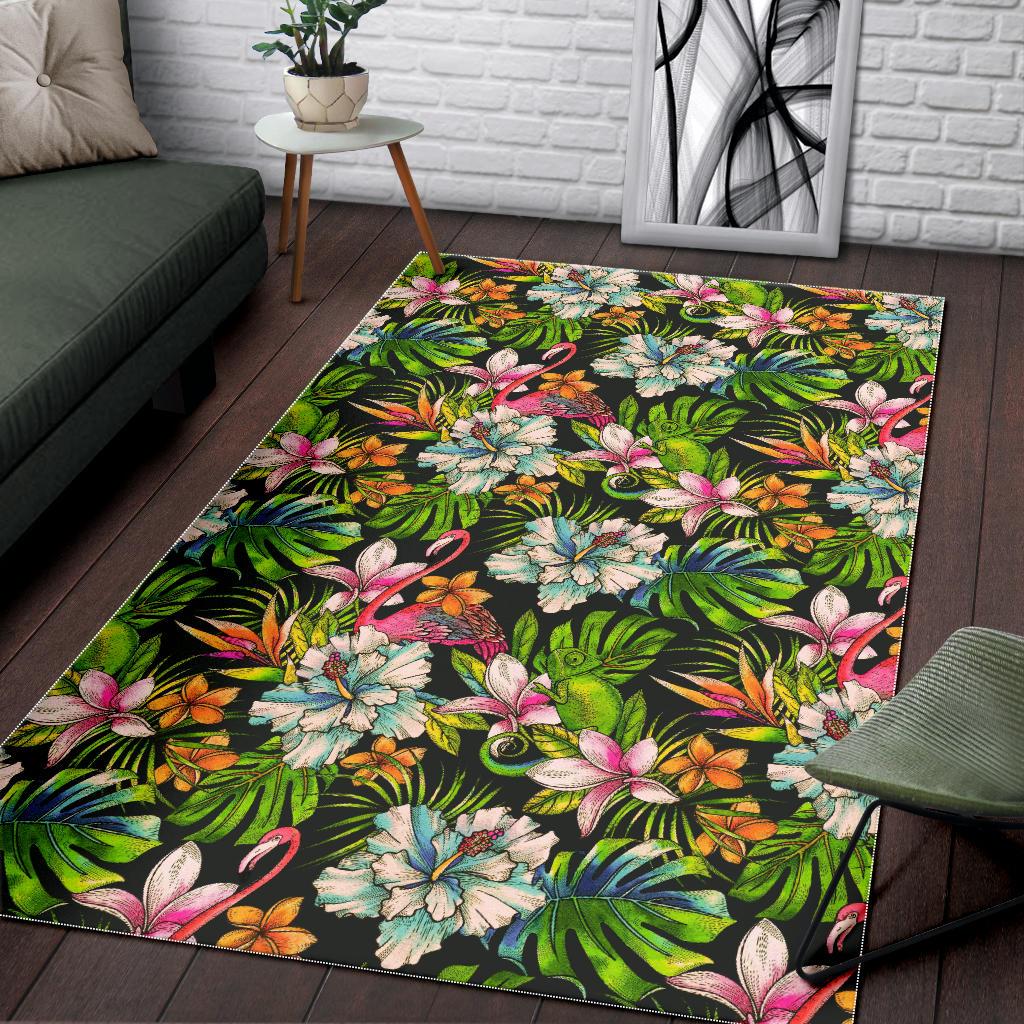 Hawaiian Aloha Tropical Pattern Print Area Rug GearFrost