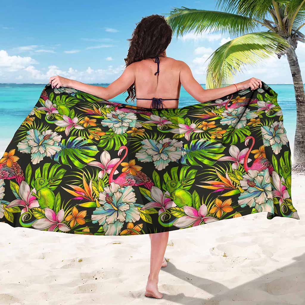 Hawaiian Aloha Tropical Pattern Print Beach Sarong Wrap