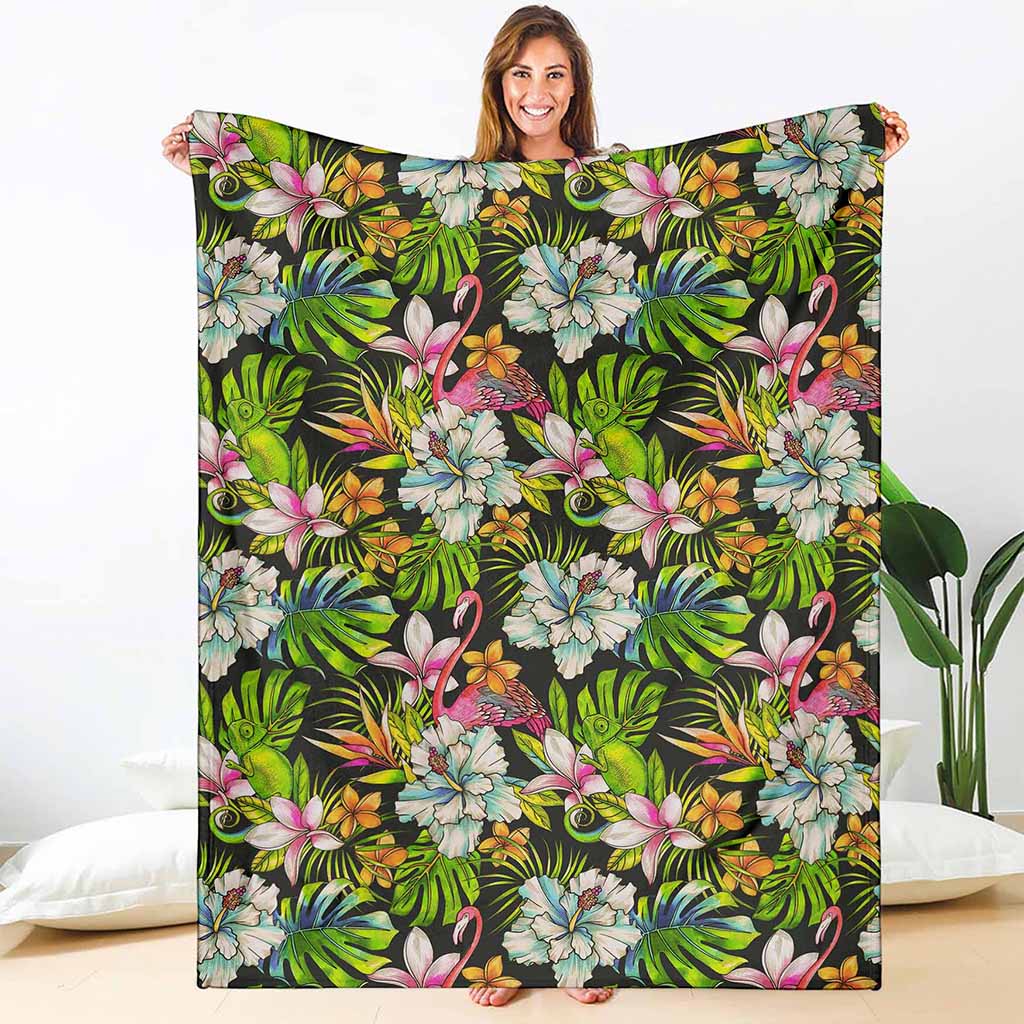 Hawaiian Aloha Tropical Pattern Print Blanket