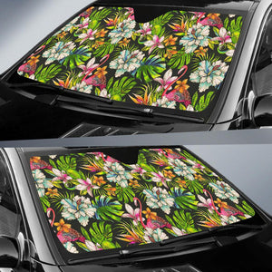 Hawaiian Aloha Tropical Pattern Print Car Sun Shade GearFrost