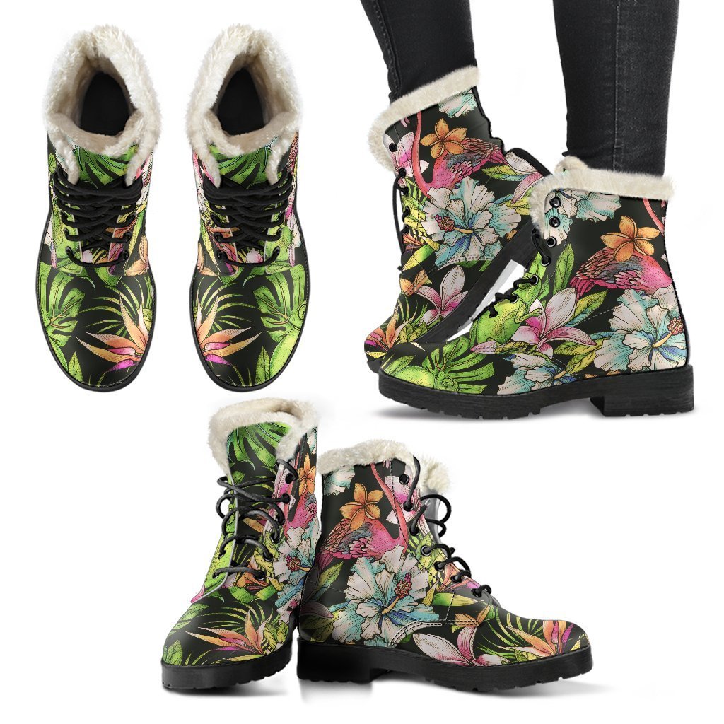 Hawaiian Aloha Tropical Pattern Print Comfy Boots GearFrost