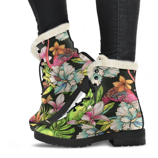 Hawaiian Aloha Tropical Pattern Print Comfy Boots GearFrost