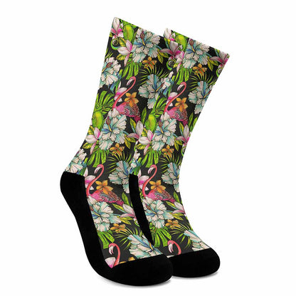 Hawaiian Aloha Tropical Pattern Print Crew Socks