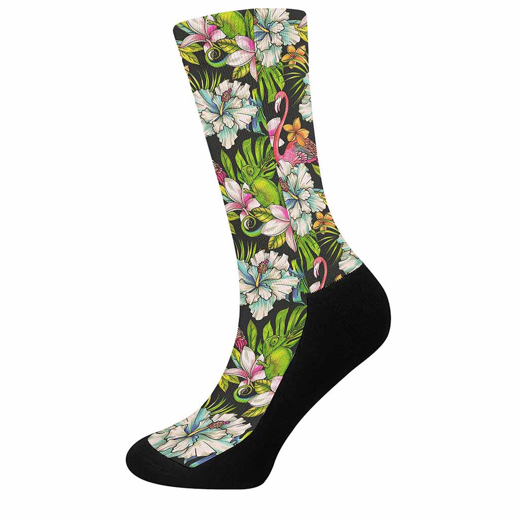 Hawaiian Aloha Tropical Pattern Print Crew Socks