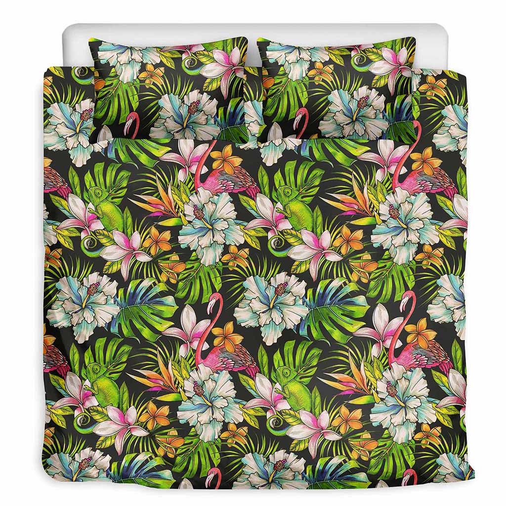 Hawaiian Aloha Tropical Pattern Print Duvet Cover Bedding Set
