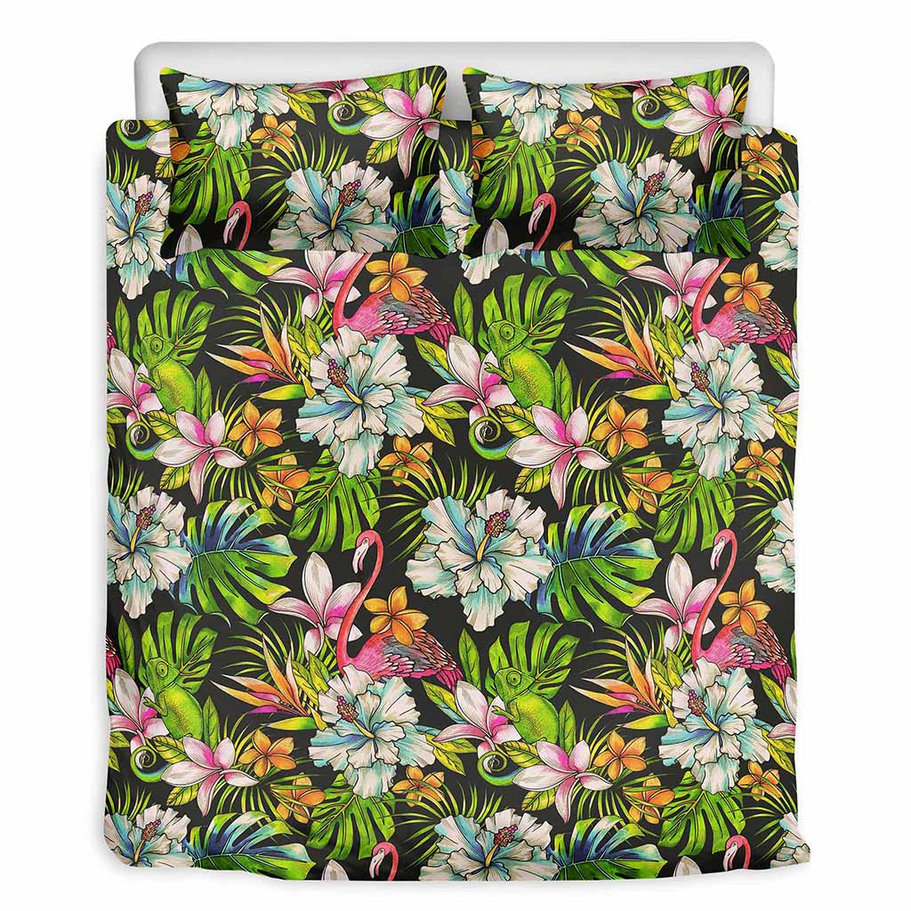 Hawaiian Aloha Tropical Pattern Print Duvet Cover Bedding Set