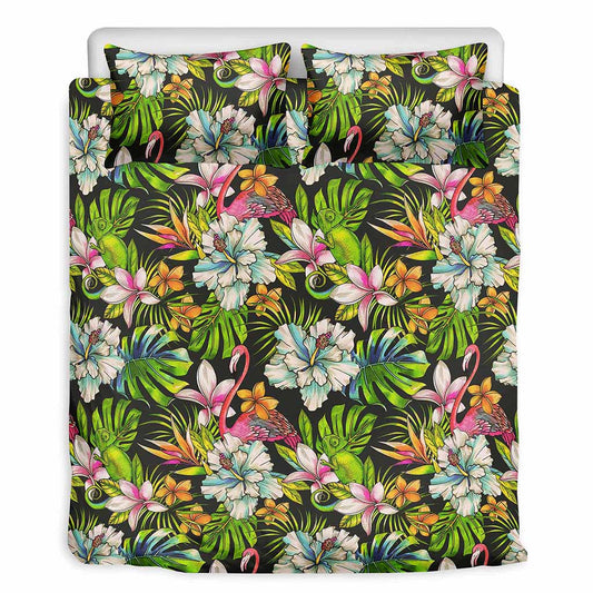 Hawaiian Aloha Tropical Pattern Print Duvet Cover Bedding Set