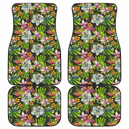 Hawaiian Aloha Tropical Pattern Print Front and Back Car Floor Mats