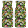 Hawaiian Aloha Tropical Pattern Print Front and Back Car Floor Mats