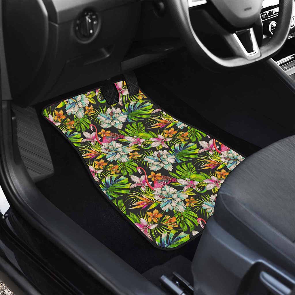 Hawaiian Aloha Tropical Pattern Print Front and Back Car Floor Mats