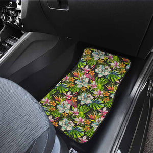 Hawaiian Aloha Tropical Pattern Print Front and Back Car Floor Mats