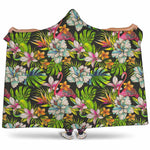 Hawaiian Aloha Tropical Pattern Print Hooded Blanket
