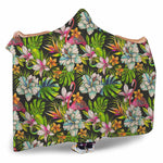 Hawaiian Aloha Tropical Pattern Print Hooded Blanket