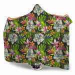 Hawaiian Aloha Tropical Pattern Print Hooded Blanket