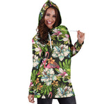 Hawaiian Aloha Tropical Pattern Print Hoodie Dress GearFrost