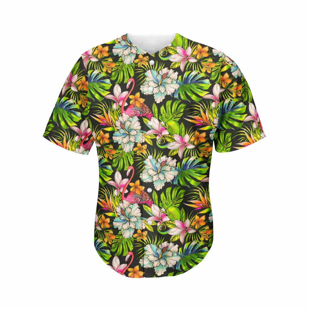 Hawaiian Aloha Tropical Pattern Print Men's Baseball Jersey
