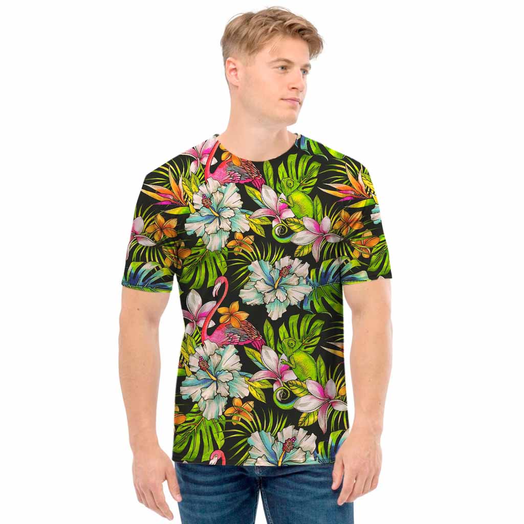 Hawaiian Aloha Tropical Pattern Print Men's T-Shirt