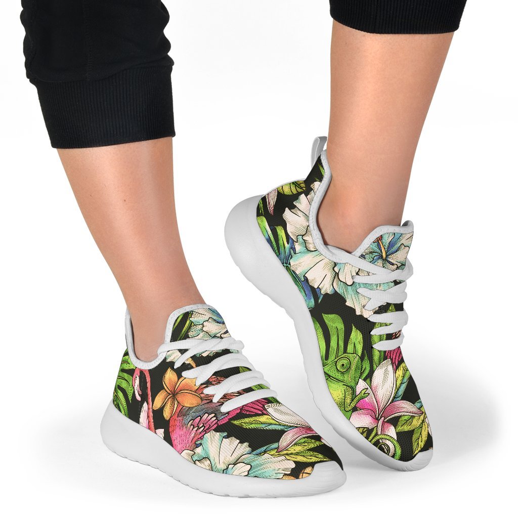 Hawaiian Aloha Tropical Pattern Print Mesh Knit Shoes GearFrost