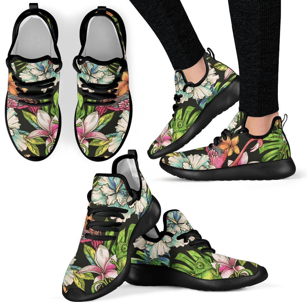 Hawaiian Aloha Tropical Pattern Print Mesh Knit Shoes GearFrost