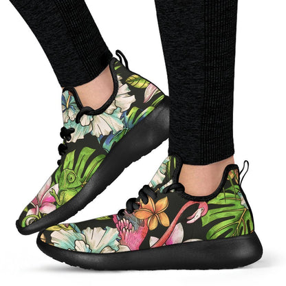 Hawaiian Aloha Tropical Pattern Print Mesh Knit Shoes GearFrost
