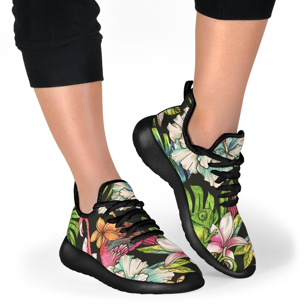 Hawaiian Aloha Tropical Pattern Print Mesh Knit Shoes GearFrost