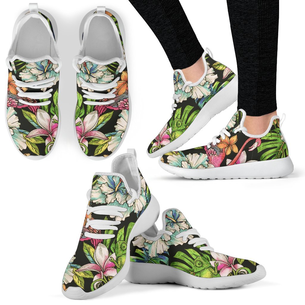 Hawaiian Aloha Tropical Pattern Print Mesh Knit Shoes GearFrost