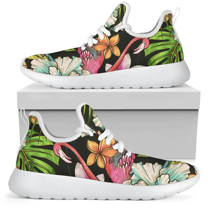 Hawaiian Aloha Tropical Pattern Print Mesh Knit Shoes GearFrost