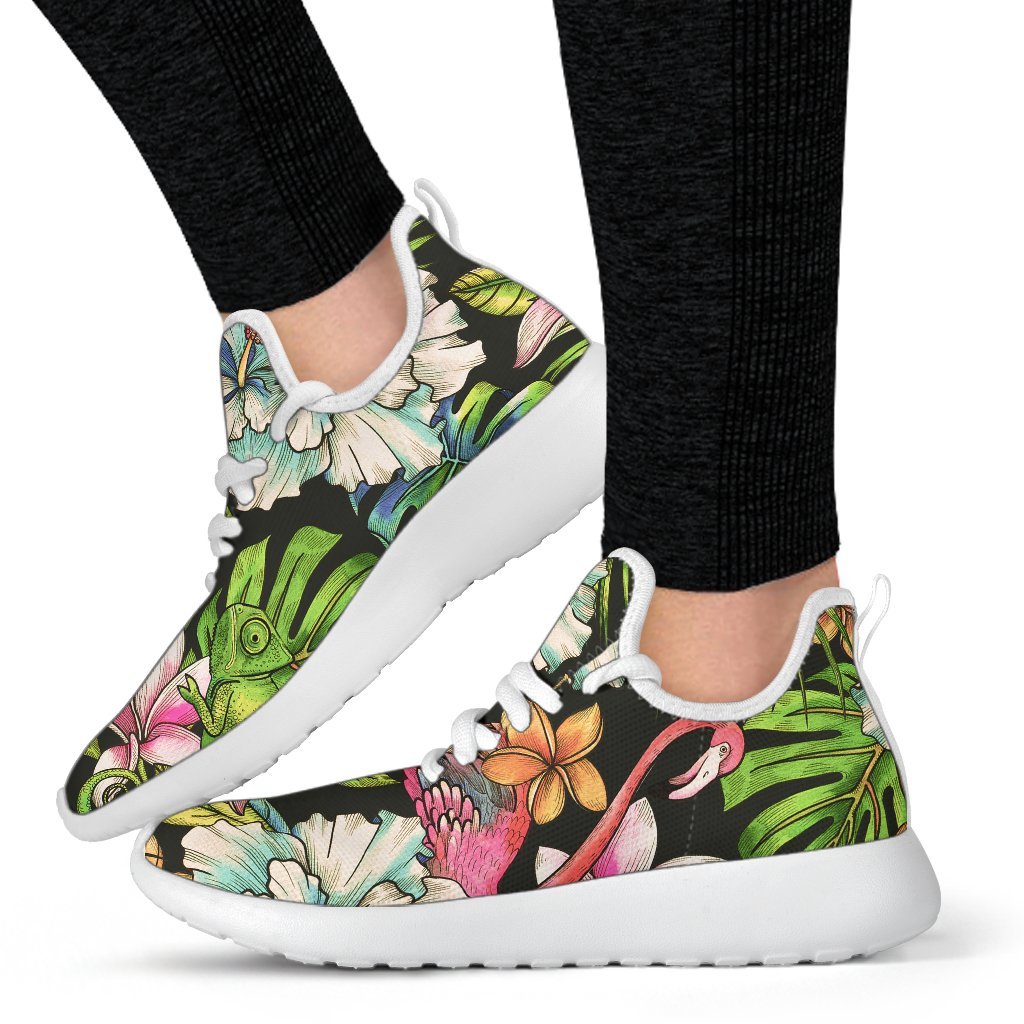 Hawaiian Aloha Tropical Pattern Print Mesh Knit Shoes GearFrost