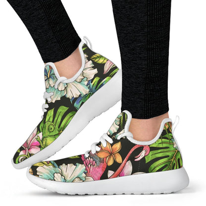 Hawaiian Aloha Tropical Pattern Print Mesh Knit Shoes GearFrost
