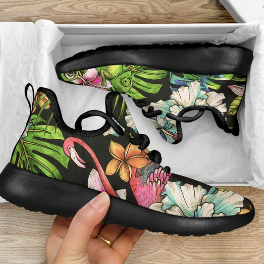 Hawaiian Aloha Tropical Pattern Print Mesh Knit Shoes GearFrost