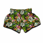 Hawaiian Aloha Tropical Pattern Print Muay Thai Boxing Shorts