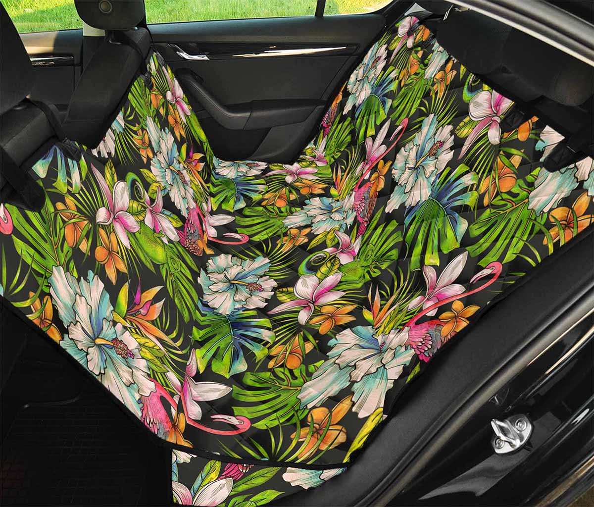 Hawaiian Aloha Tropical Pattern Print Pet Car Back Seat Cover