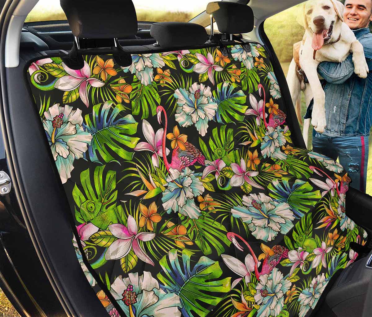 Hawaiian Aloha Tropical Pattern Print Pet Car Back Seat Cover