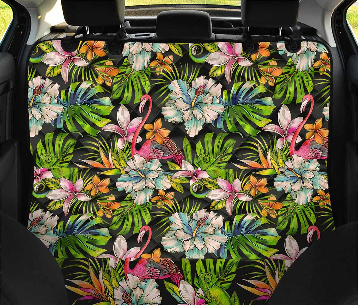 Hawaiian Aloha Tropical Pattern Print Pet Car Back Seat Cover