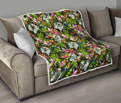 Hawaiian Aloha Tropical Pattern Print Quilt