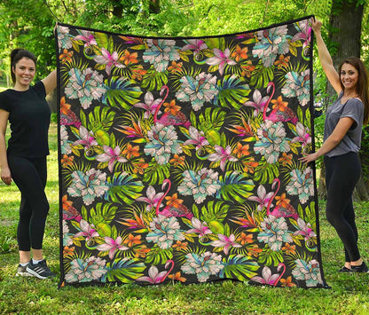 Hawaiian Aloha Tropical Pattern Print Quilt
