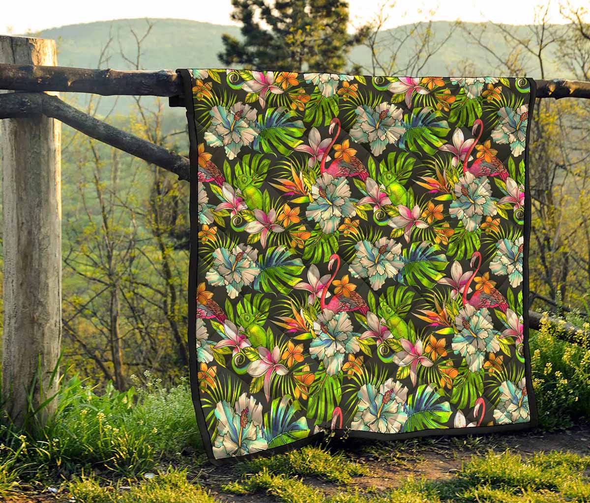 Hawaiian Aloha Tropical Pattern Print Quilt