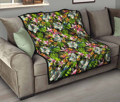Hawaiian Aloha Tropical Pattern Print Quilt