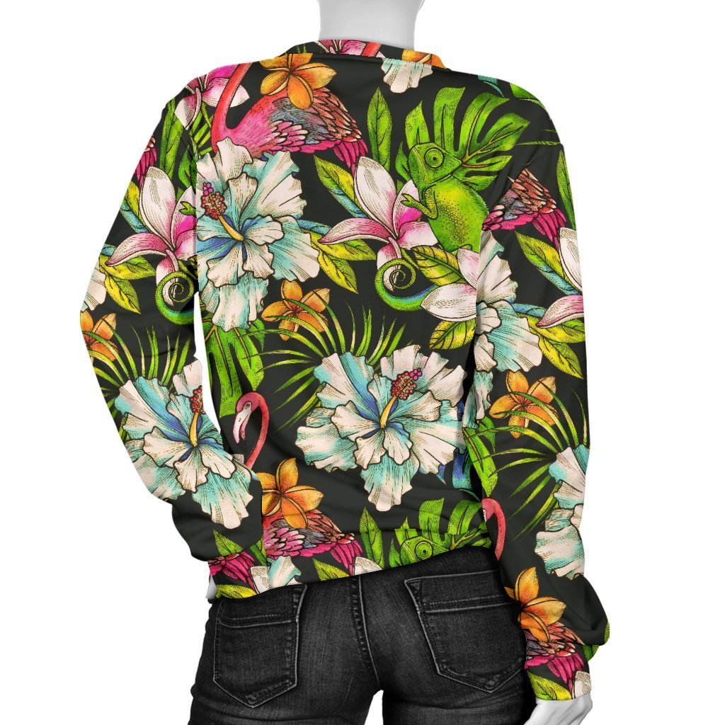 Hawaiian Aloha Tropical Pattern Print Women's Crewneck Sweatshirt GearFrost