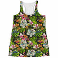 Hawaiian Aloha Tropical Pattern Print Women's Racerback Tank Top