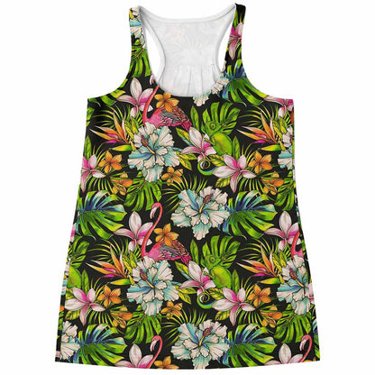 Hawaiian Aloha Tropical Pattern Print Women's Racerback Tank Top