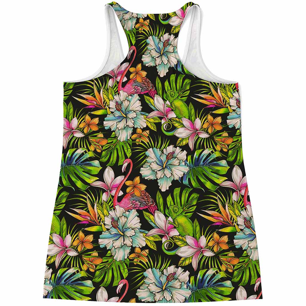 Hawaiian Aloha Tropical Pattern Print Women's Racerback Tank Top