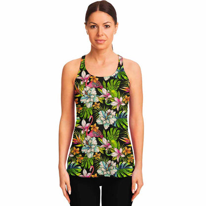 Hawaiian Aloha Tropical Pattern Print Women's Racerback Tank Top
